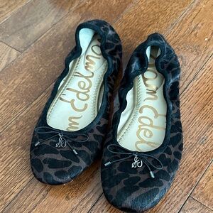 Sam Edelman Black and Brown Animal Print Flats